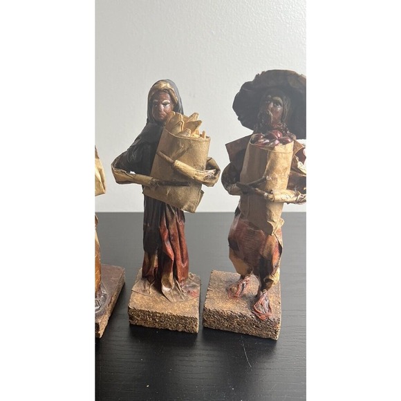 Lot Of 3- VINTAGE ANTIQUE PAPER MACHE MEXICAN DOLLS FIGURES - Folk Art - Picture 16 of 16
